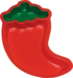 Sale Chili Pepper Shaped Plastic Chip/Dip Tray (Each) Tableware