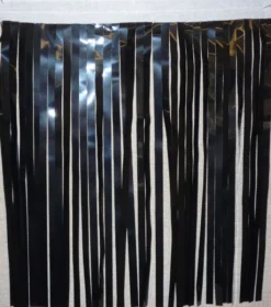 Mardi Gras Spot Black Vinyl Fringe 14" X 10' (Roll) Petal Paper