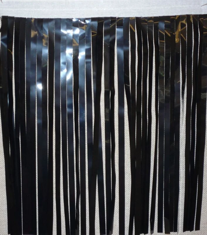 Mardi Gras Spot Black Vinyl Fringe 14" X 10' (Roll) Petal Paper 3 Mardi Gras Spot Black Vinyl Fringe 14" X 10' (Roll) Petal Paper