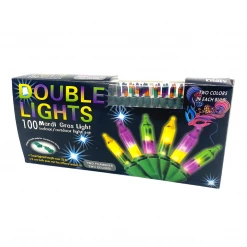 - No Manufacturer - Purple, Green And Gold Mini Mardi Gras String Of 100 Lights Double Filament 22'