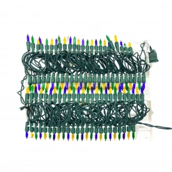 - No Manufacturer - Purple, Green And Gold Mini Mardi Gras String Of 100 Lights 22' Light-Ups