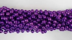 Mardi Gras Spot 48" 10mm Round Metallic Purple Mardi Gras Beads