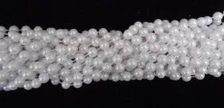 Mardi Gras Spot 48" 10mm Round Pearl White Mardi Gras Beads