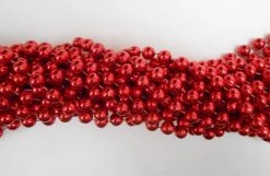 Mardi Gras Spot 48" 10mm Round Metallic Red Mardi Gras Beads
