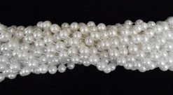 Mardi Gras Spot 72" 10mm Round Pearl White Mardi Gras Beads