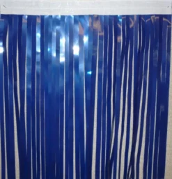 Mardi Gras Spot Petal Paper Dark Blue Vinyl Fringe 14" X 10' (Roll)