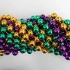 Mardi Gras Spot 33" 12mm Round Metallic Purple, Gold And Green Mardi Gras Beads