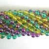 Mardi Gras Spot 48" 12mm Round AB Purple Gold And Yellow Mardi Gras Beads