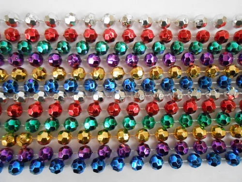 Mardi Gras Spot 48" 12mm Cut Metallic 6 Color Mardi Gras Beads Mardi Gras Spot 48" 12mm Cut Metallic 6 Color Mardi Gras Beads
