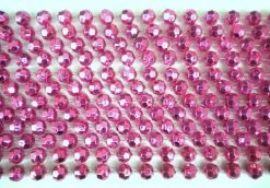 Mardi Gras Spot 48" 12mm Cut Metallic Hot Pink Mardi Gras Beads