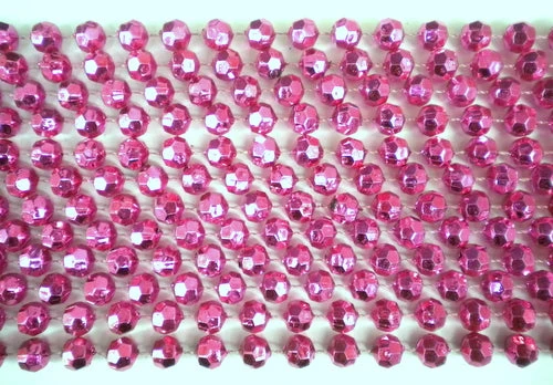 Mardi Gras Spot 48" 12mm Cut Metallic Hot Pink Mardi Gras Beads 3 Mardi Gras Spot 48" 12mm Cut Metallic Hot Pink Mardi Gras Beads