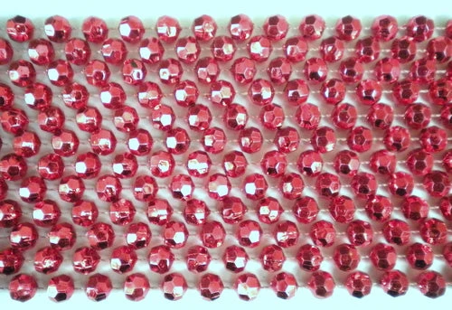 Mardi Gras Spot 48" 12mm Cut Metallic Red Mardi Gras Beads 3 Mardi Gras Spot 48" 12mm Cut Metallic Red Mardi Gras Beads