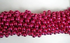 Mardi Gras Spot 48" 12mm Round Metallic Hot Pink Mardi Gras Beads