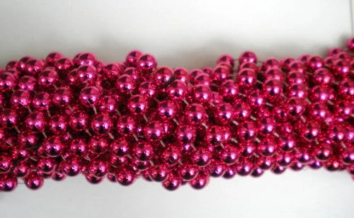 Mardi Gras Spot 48" 12mm Round Metallic Hot Pink Mardi Gras Beads 4 Mardi Gras Spot 48" 12mm Round Metallic Hot Pink Mardi Gras Beads