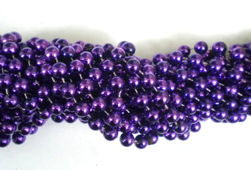 Plush Appeal, LLC 48" 12mm Round Metallic Purple Mardi Gras Beads Plush Appeal, LLC 48" 12mm Round Metallic Purple Mardi Gras Beads