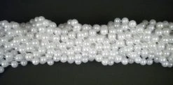 Mardi Gras Spot 48" 12mm Round Pearl White Mardi Gras Beads