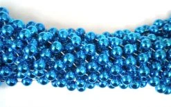 Mardi Gras Spot 48" 12mm Round Metallic Royal Blue Mardi Gras Beads