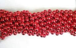 Mardi Gras Spot 48" 12mm Round Metallic Red Mardi Gras Beads