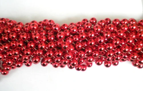 Mardi Gras Spot 48" 12mm Round Metallic Red Mardi Gras Beads 4 Mardi Gras Spot 48" 12mm Round Metallic Red Mardi Gras Beads