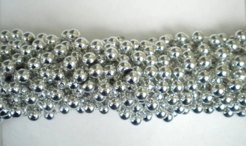 Mardi Gras Spot 48" 12mm Round Metallic Silver Mardi Gras Beads 3 Mardi Gras Spot 48" 12mm Round Metallic Silver Mardi Gras Beads