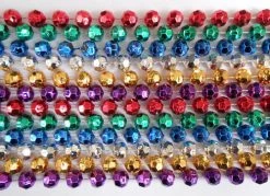 Mardi Gras Spot 60" 12mm Cut Metallic 6 Color Mardi Gras Beads 5 Mardi Gras Spot 60