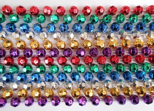 Mardi Gras Spot 60" 12mm Cut Metallic 6 Color Mardi Gras Beads 3 Mardi Gras Spot 60" 12mm Cut Metallic 6 Color Mardi Gras Beads