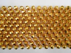 Mardi Gras Spot 60" 12mm Cut Metallic Gold Mardi Gras Beads - Dozen (12 Necklaces)