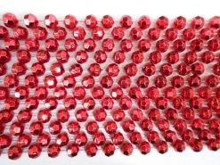 Plush Appeal, LLC 60" 12mm Cut Metallic Red Mardi Gras Beads