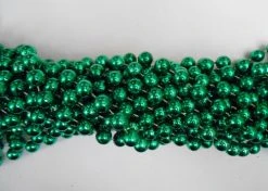 Mardi Gras Spot 60" 12mm Round Metallic Green Mardi Gras Beads
