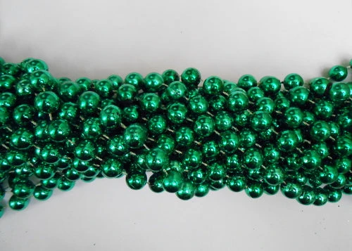Mardi Gras Spot 60" 12mm Round Metallic Green Mardi Gras Beads 4 Mardi Gras Spot 60" 12mm Round Metallic Green Mardi Gras Beads