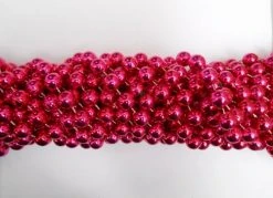 Mardi Gras Spot 60" 12mm Hot Pink Metallic Mardi Gras Beads