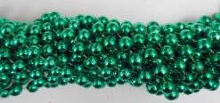Mardi Gras Spot 72" 12mm Round Metallic Green Mardi Gras Beads