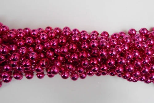 Mardi Gras Spot 72" 12mm Round Metallic Hot Pink Mardi Gras Beads Mardi Gras Spot 72" 12mm Round Metallic Hot Pink Mardi Gras Beads