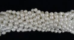 Mardi Gras Spot 72" 12mm Round Pearl White Mardi Gras Beads