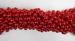 Mardi Gras Spot 72" 12mm Round Metallic Red Mardi Gras Beads