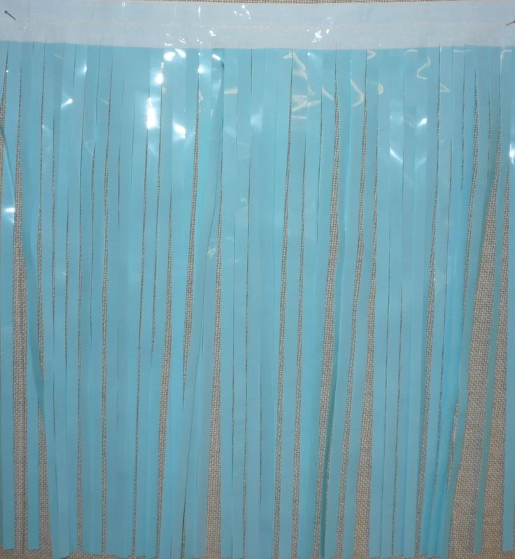 Mardi Gras Spot Light Blue Vinyl Fringe 14" X 10' (Roll) Petal Paper Mardi Gras Spot Light Blue Vinyl Fringe 14" X 10' (Roll) Petal Paper