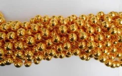 Mardi Gras Spot 60" 14mm Round Metallic Gold Mardi Gras Beads