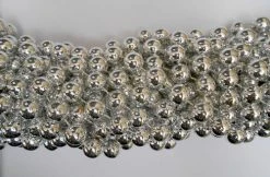 Mardi Gras Spot 48" 14mm Round Metallic Silver Mardi Gras Beads