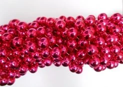 Mardi Gras Spot 60" 14mm Round Metallic Hot Pink Mardi Gras Beads