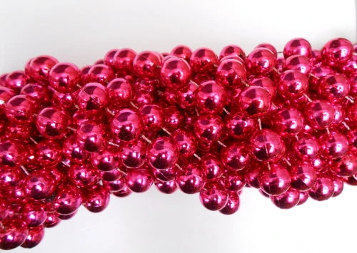 Mardi Gras Spot 60" 14mm Round Metallic Hot Pink Mardi Gras Beads 3 Mardi Gras Spot 60" 14mm Round Metallic Hot Pink Mardi Gras Beads