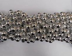 Mardi Gras Spot 60" 14mm Round Metallic Silver Mardi Gras Beads