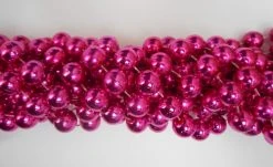Mardi Gras Spot 48" 16mm Round Metallic Hot Pink Mardi Gras Beads