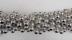 Mardi Gras Spot 48" 16mm Round Metallic Silver Mardi Gras Beads
