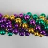 Mardi Gras Spot 72" 16mm Round Metallic Purple, Gold And Green Mardi Gras Beads