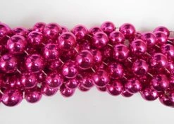Mardi Gras Spot 48" 18mm Round Metallic Hot Pink Mardi Gras Beads Case