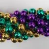 Mardi Gras Spot 48" 18mm Round Metallic Purple, Gold And Green Mardi Gras Beads - Case (5 Dozen)