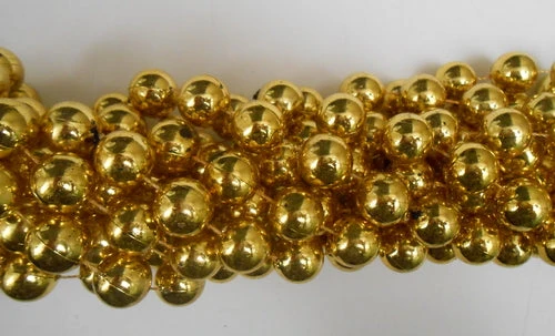 Mardi Gras Spot 60" 18mm Round Metallic Gold Mardi Gras Beads Mardi Gras Spot 60" 18mm Round Metallic Gold Mardi Gras Beads