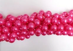 Mardi Gras Spot 60" 18mm Round Pearl Hot Pink Mardi Gras Beads