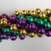Mardi Gras Spot 60" 18mm Round Metallic Purple, Gold And Green Mardi Gras Beads