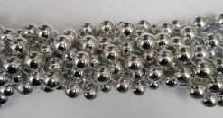 Mardi Gras Spot 60" 18mm Round Metallic Silver Mardi Gras Beads